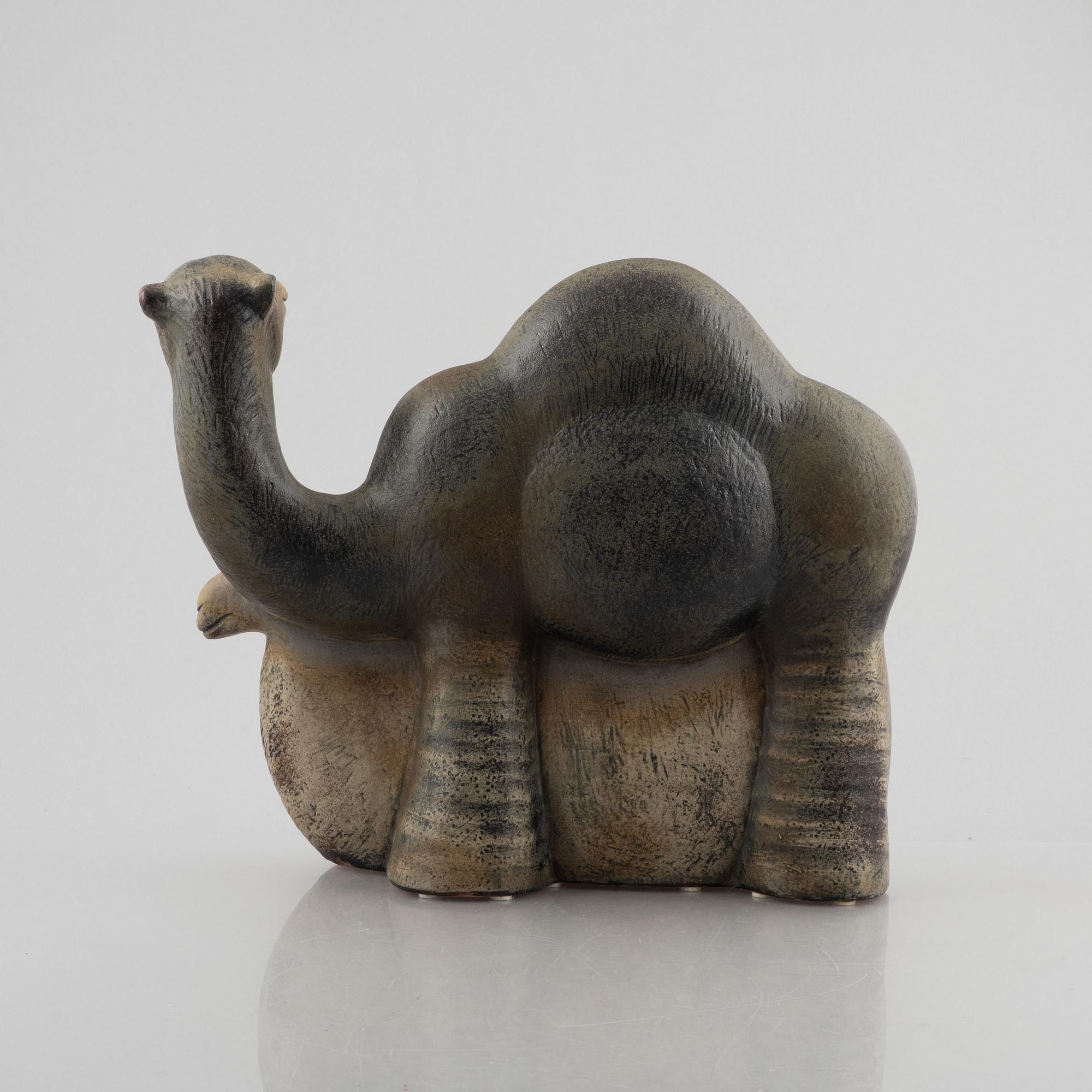 Lisa Larson, "Dromedary", a stoneware sculpture, Gustavsberg Studio, post 1979.