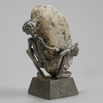 HENRY GUSTAFSSON, skulptur, tenn och sten, 1986.