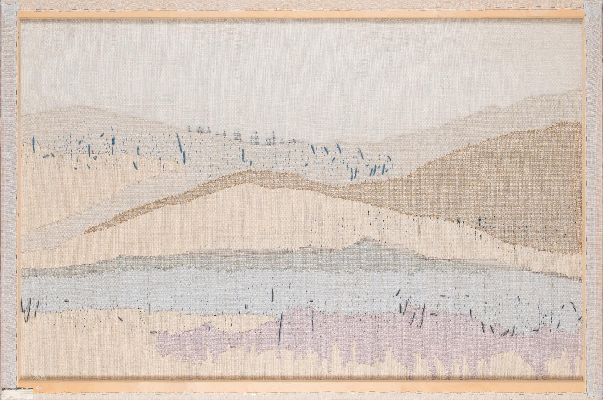 Riitta Kostamoinen, a tapestry signed RK and numbered 9 /50 for Helmi Vuorelma. Circa 100x150 cm.