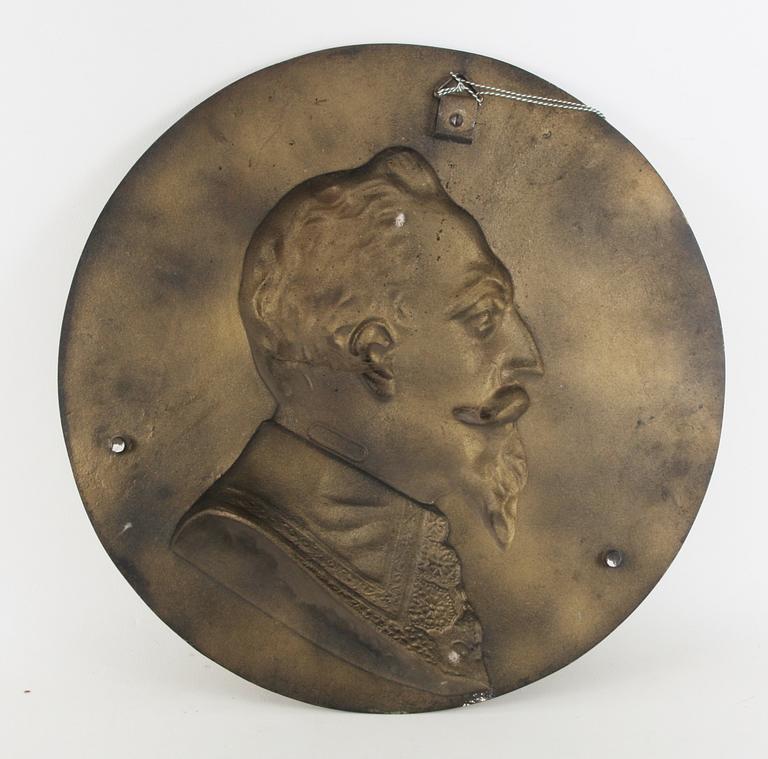 VÄGGRELIEF, Gustaf II Adolf.