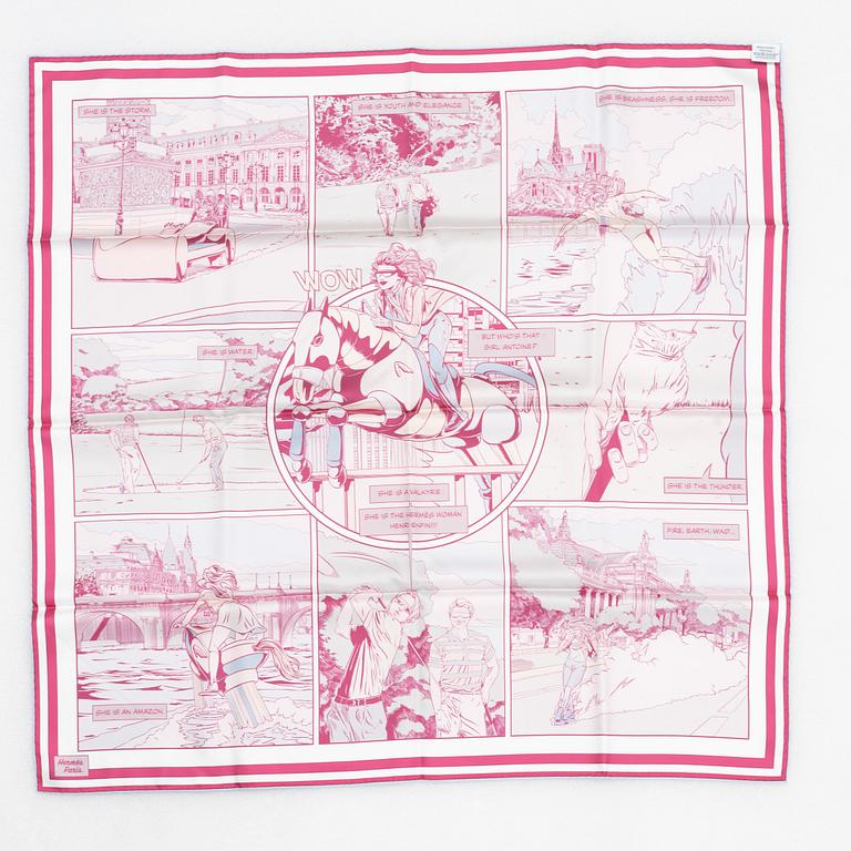 Hermès, a 'Wow Double Face' silk scarf.