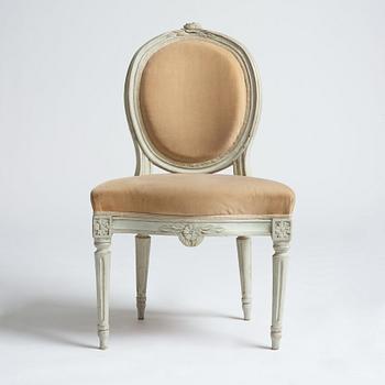 A set of four Gustavian chairs by Erik Holm (master 1779-1814).