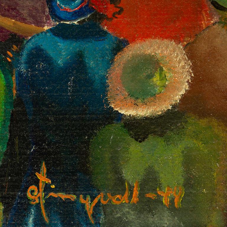 Umknown artist, oil on panel, signed Stingvall(?) - 44.