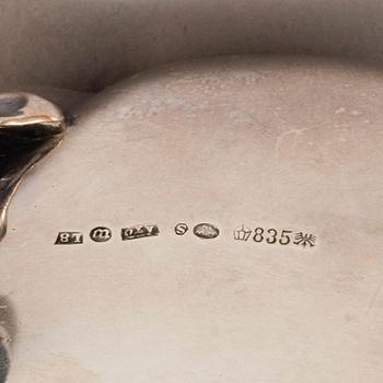 AXEL OHLSSON, kaffeservis, 3 delar, silver, rokokostil, Växjö 1937.