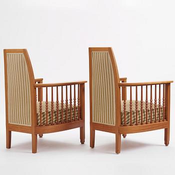 Otto Schulz, a pair of armchairs, master carpenter Carl Thorsson, Gothenburg 1912.