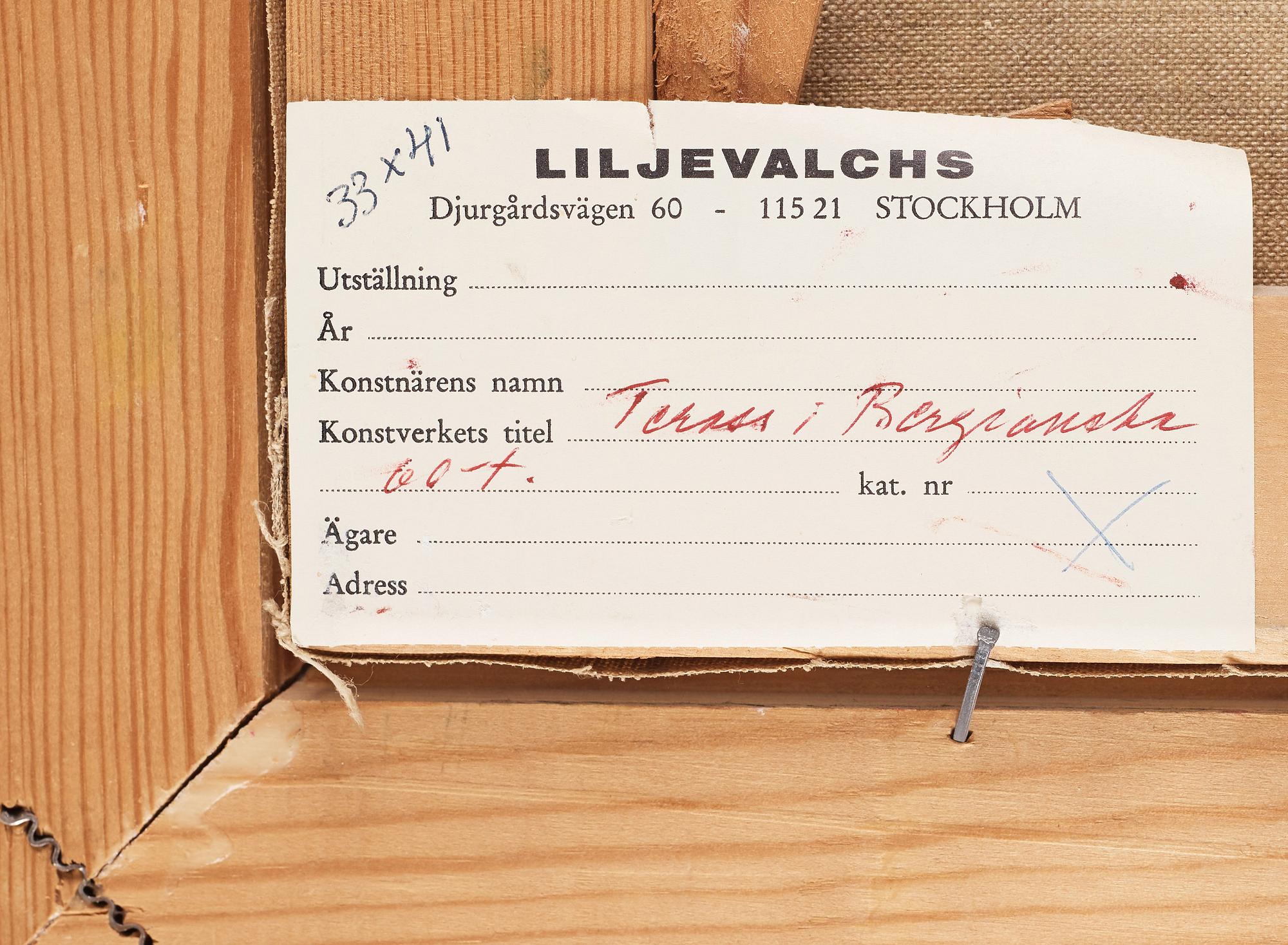 Olle Olsson-Hagalund, "Terrass i Bergianska".
