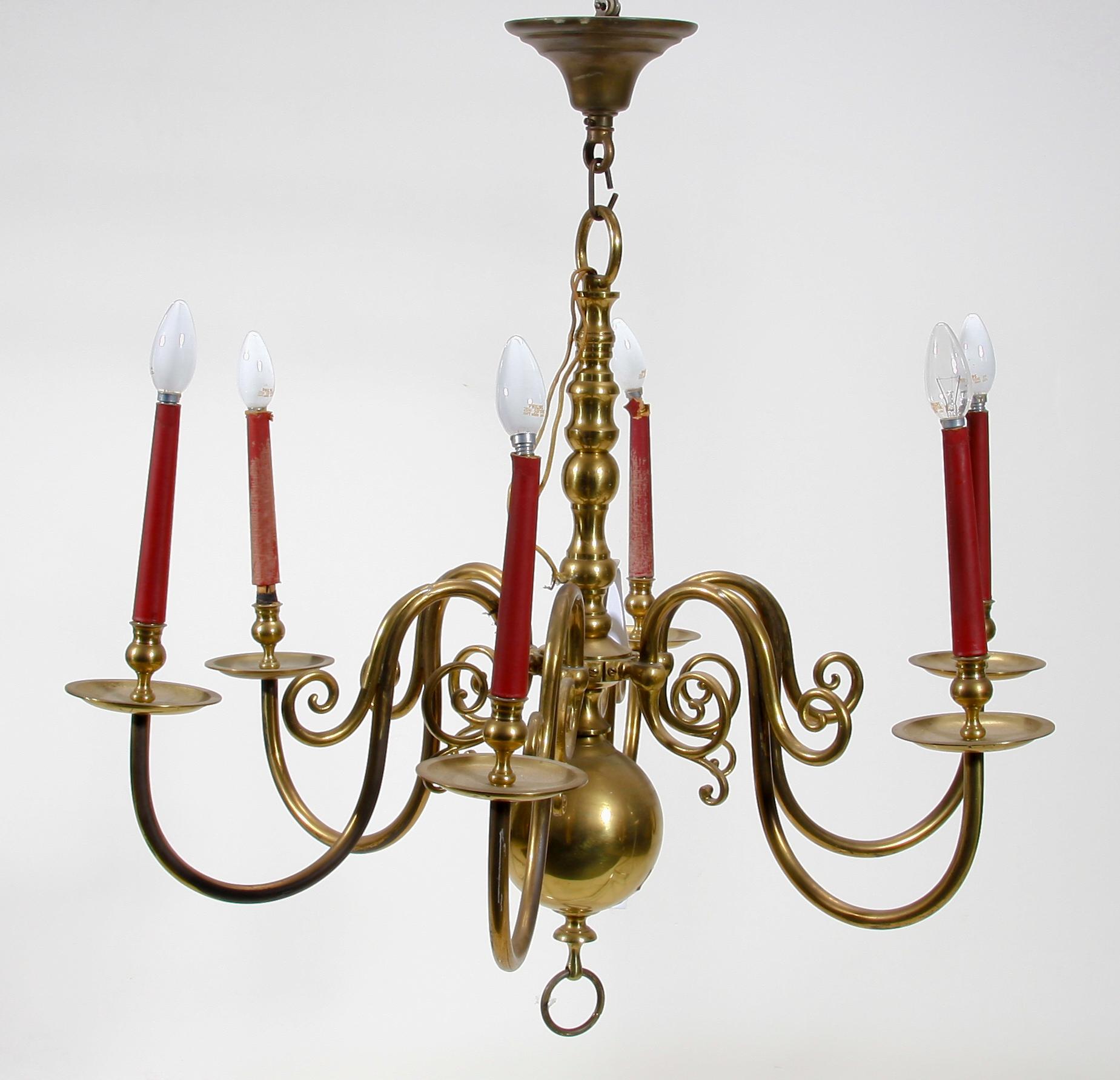 TAKKRONA, mässing, barockstil, 1900-tal. H 88.