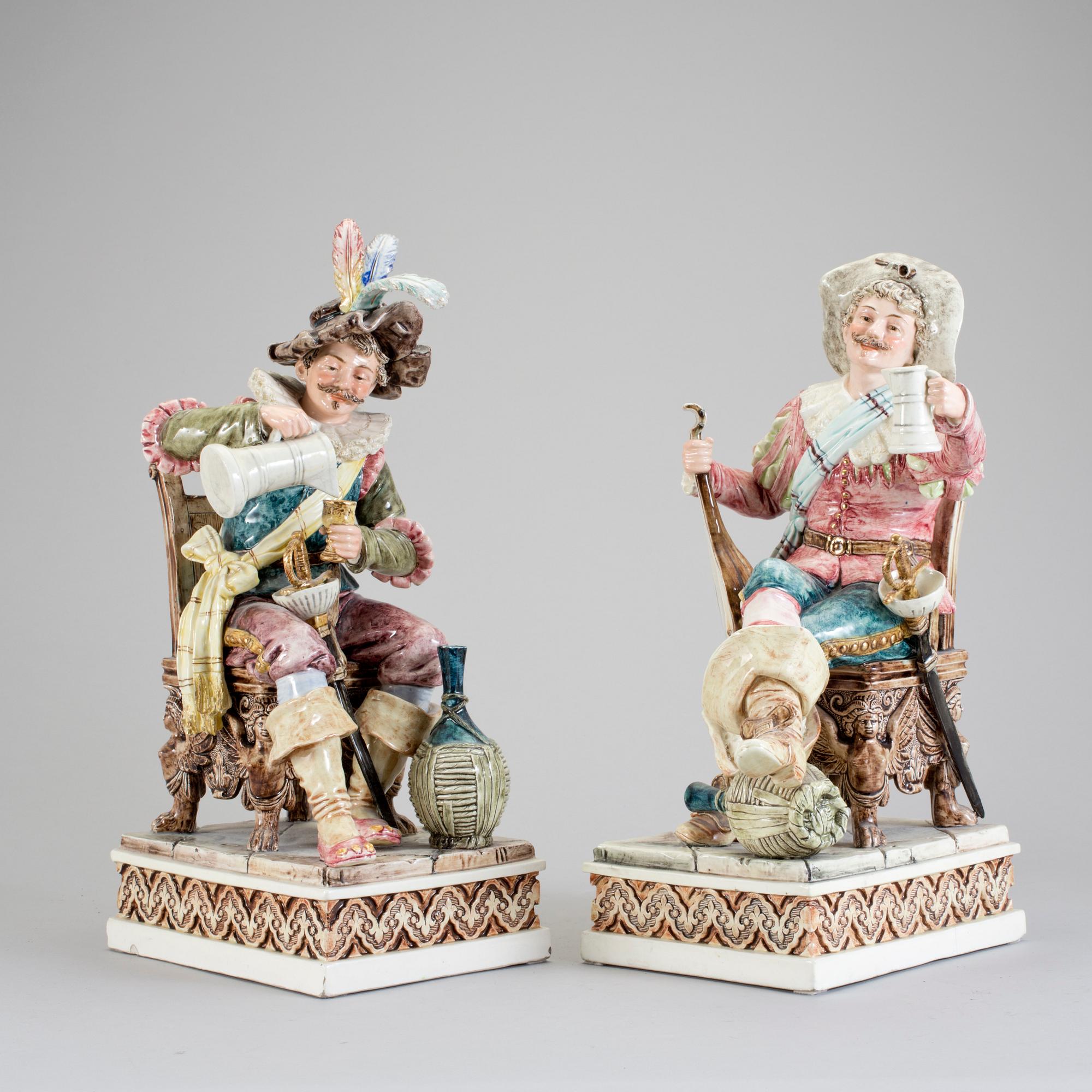 FIGURER, ett par, keramik, 1900-tal.
