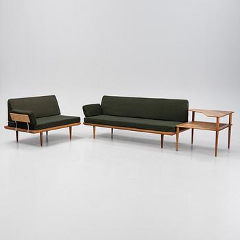 Peter Hvidt & Orla Mølgaard Nielsen, hörnsoffa med bord 3 dlr, "Minerva", France & Daverkosen Danmark 1950-tal.