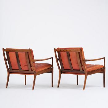 Ib Kofod-Larsen, a pair of rosewood "Samsö" armchairs, Olof Persons Fåtöljindustri (OPE), Jönköping, 1960s.