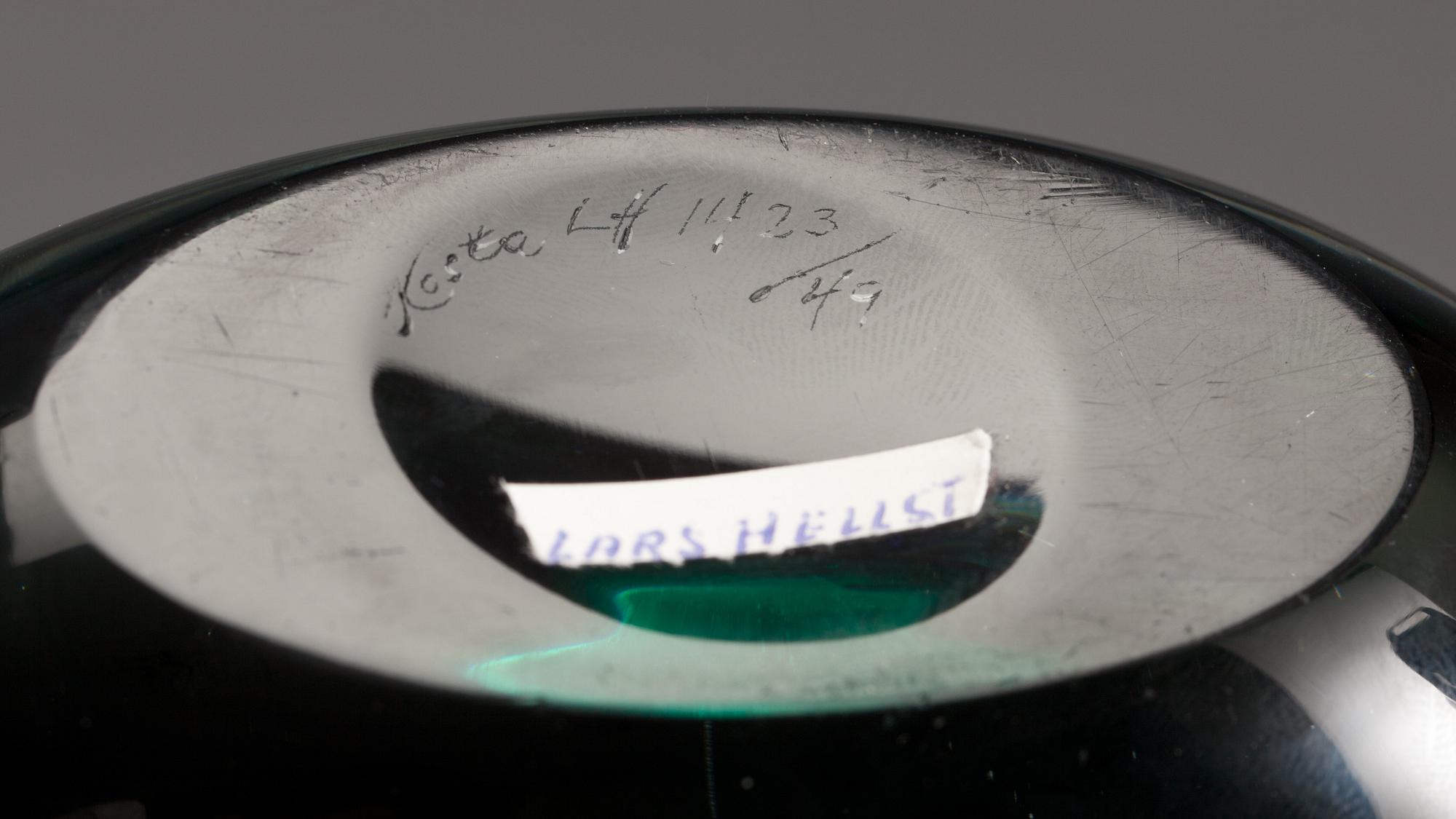 VAS, glas, Vicke Lindstrand, Kosta, 1900-talets mitt/andra hälft.