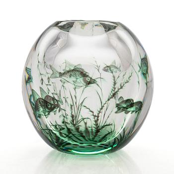 Edward Hald, a 'Fish grail' vase, signed.