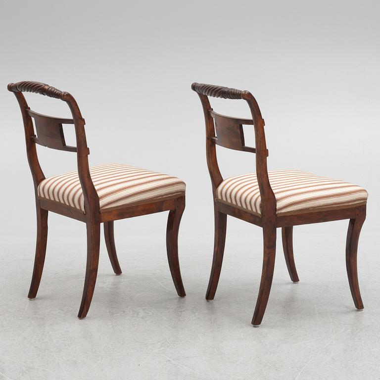 Five Empire Chairs, probably Lindome, Sweden, first half of the 19th Century.
