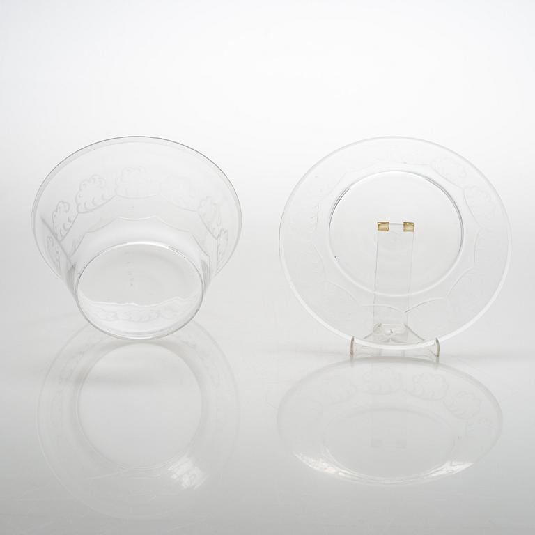 Simon Gate, skål på fat, "Molnet", signerad of.G.100.25.S.