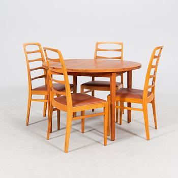 A Bertil Fridhagen fice pcs of Reno teak dining suit from Bodafors möbler 1950/60s.