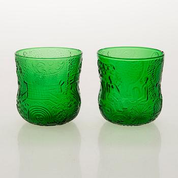 OIVA TOIKKA, SKÅL, SLEV och 5 GLAS, "Fauna", glas, Nuutajärvi/Notsjö.