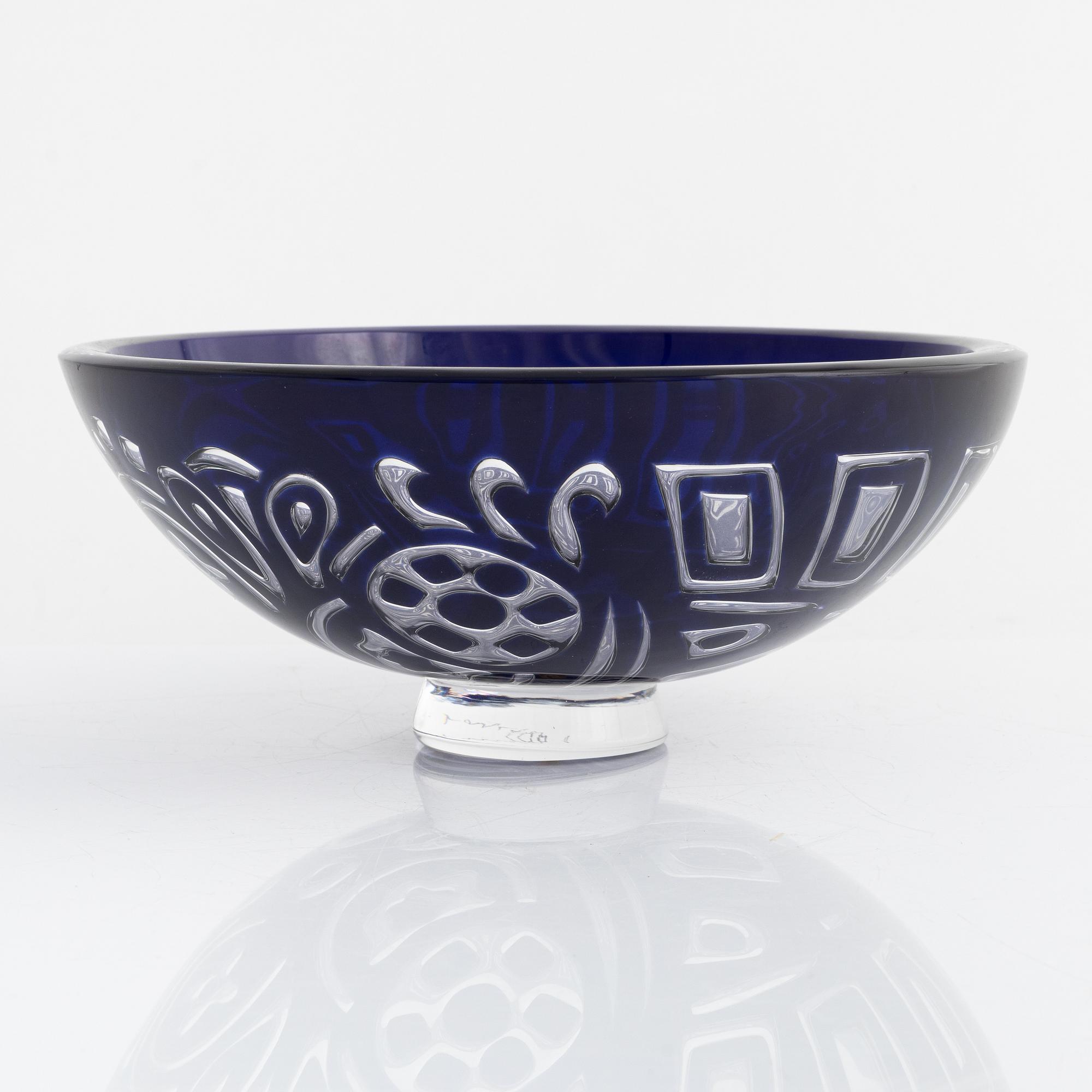 Lars Hellsten, skål, ariel, "Baccus IV", Orrefors Gallery, 29/40, 1988.