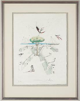 SALVADOR DALÍ,  hand coloured etching on Japon paper, signed in pencil and numbered EA, 1967.