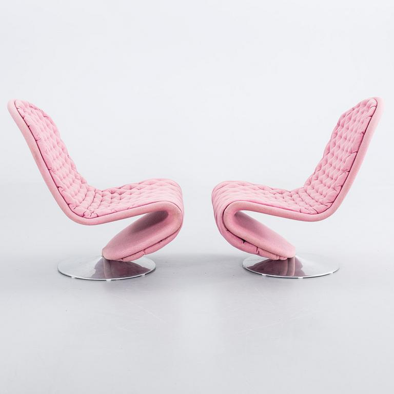 VERNER PANTON, a pair of 1970's "System 1-2-3" lounge chairs.