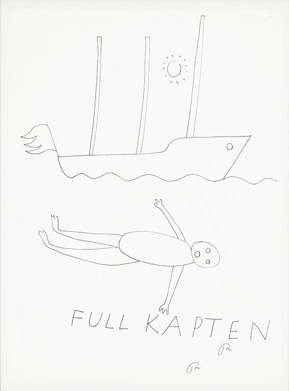 Roger Risberg, tuschteckning, signerad. Utförd 2008.