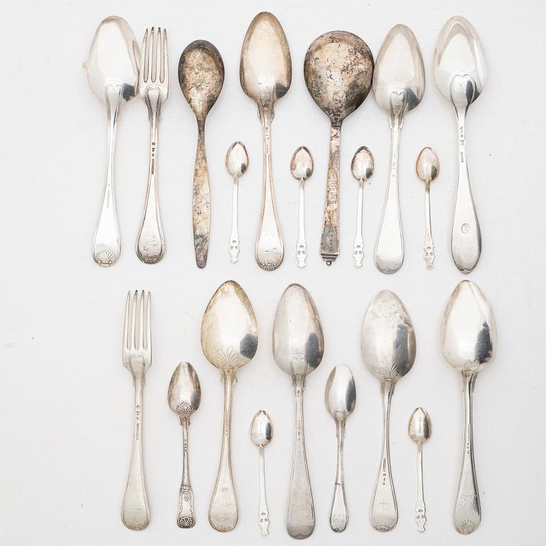 A collection of silver, 20 pieces, various models, including Z. Lundqvist, 19th-20th century.