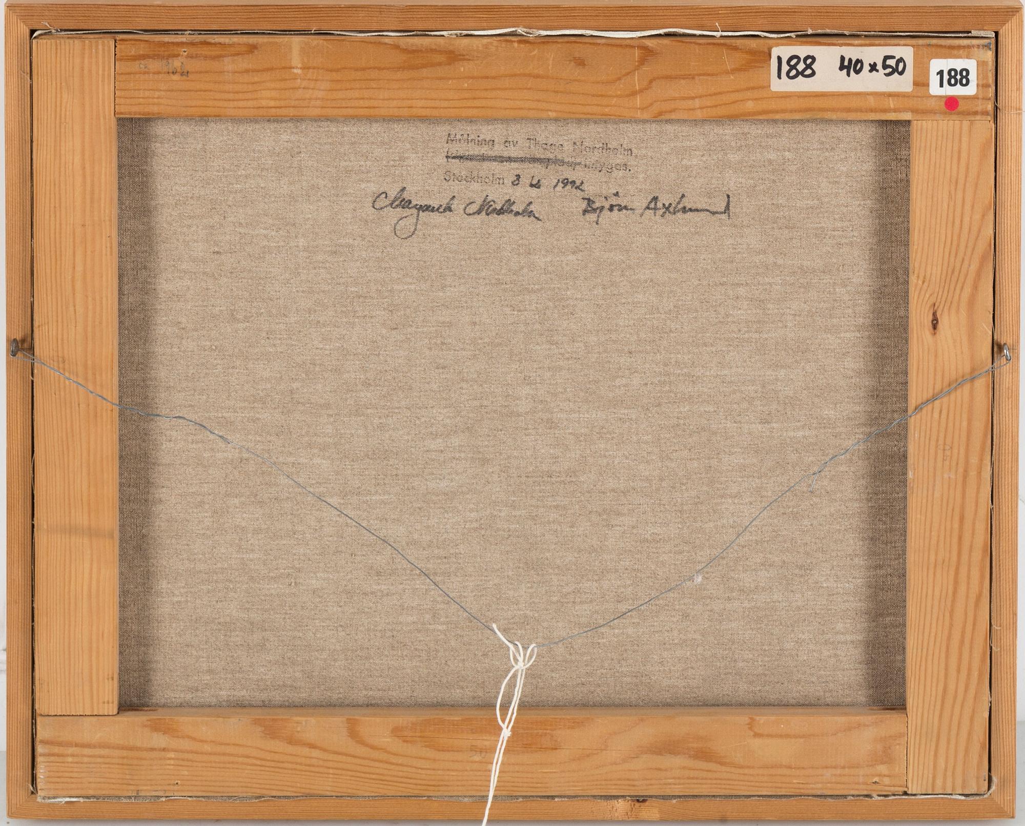 THAGE NORDHOLM, oil on canvas, authentification on verso.