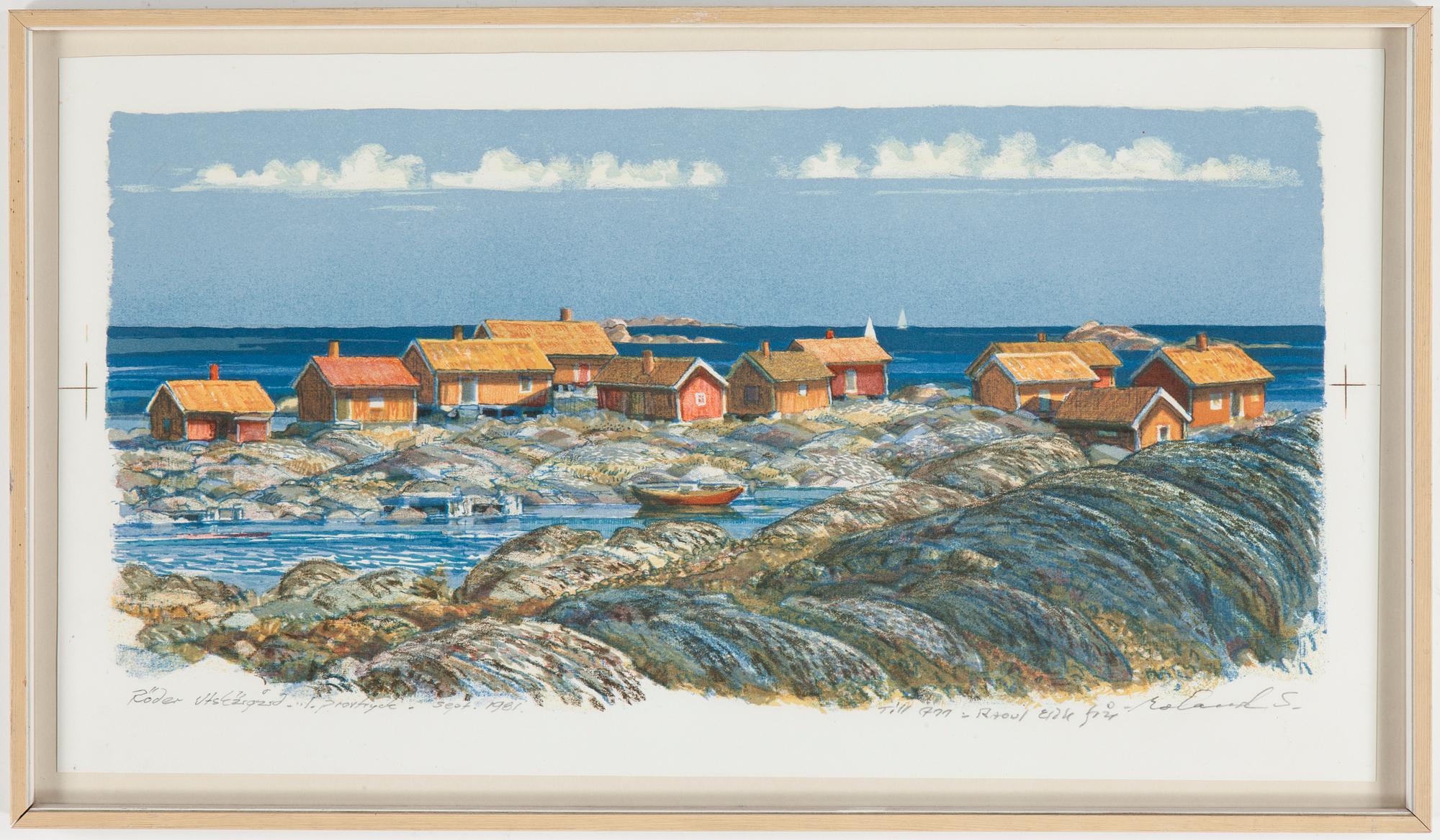 ROLAND SVENSSON, litografi, provtryck, signerad.