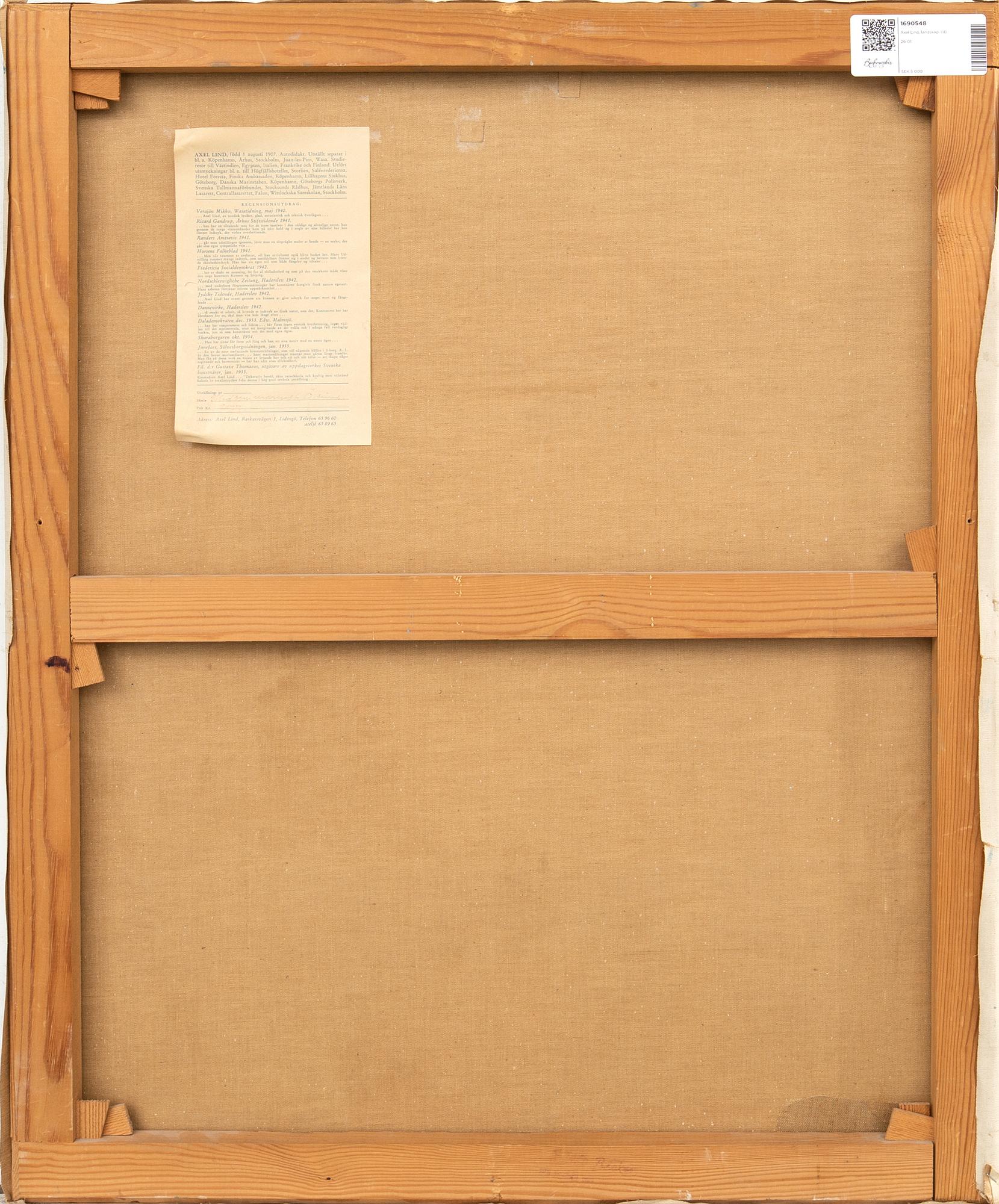 Axel Lind, landskap.