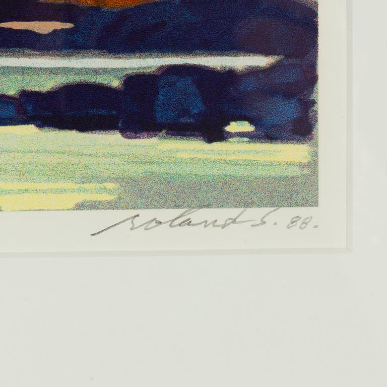 Roland Svensson,  lithograph in colors, signed, dated -88 and numbered 44/210.