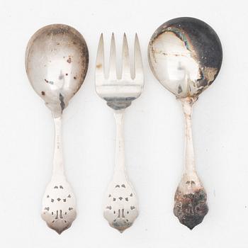 Serving cutlery, 3 pieces, silver, Kristian M Hestenes, Bergen, Norway.