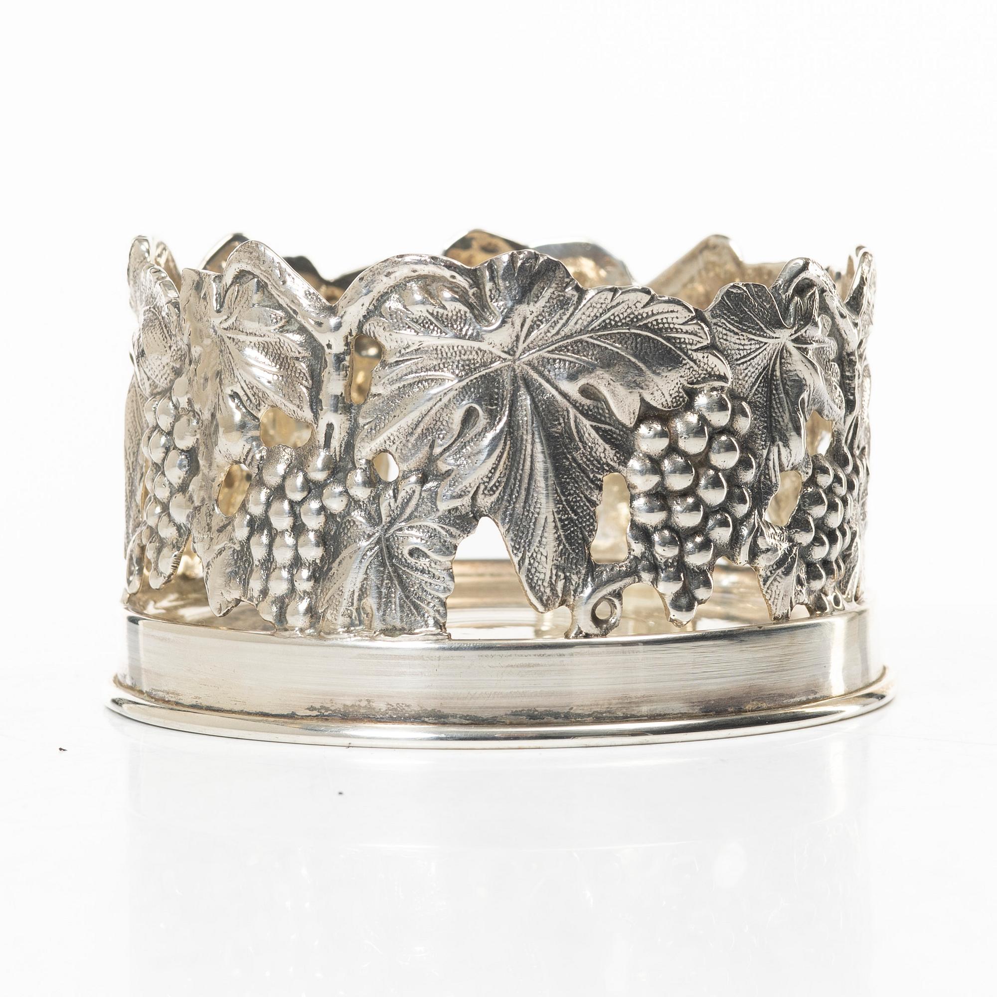 Coaster, sterling silver, 20th century.