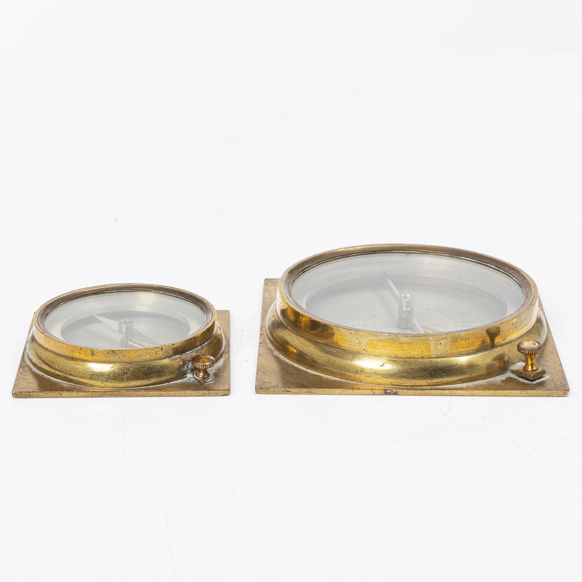 Compasses, 2 pcs, by Frans J Berg Stockholm, 18th/19th century.