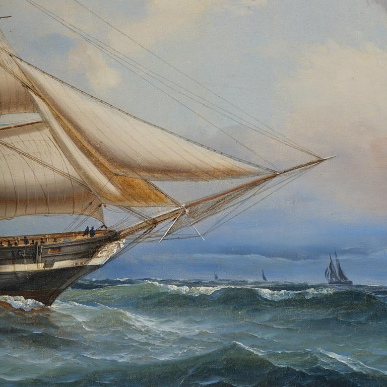 Carl Julius Emil Olsen, Steam frigate under sail.