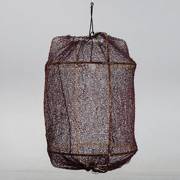 A 'Z1 Black' bamboo and sisal net ceiling light, Ay Illuminate.