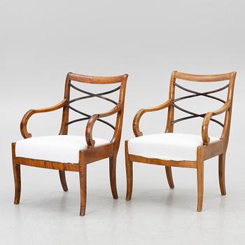 Carl Malmsten, Karmstolar, ett par, Swedish Grace, SMF/Ferdinand Lundquist & Co, Göteborg 1920-tal.