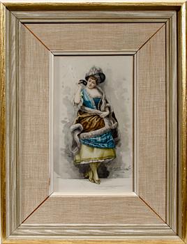 OKÄND KONSTNÄR, akvarell. Bär sign och dat 1886.