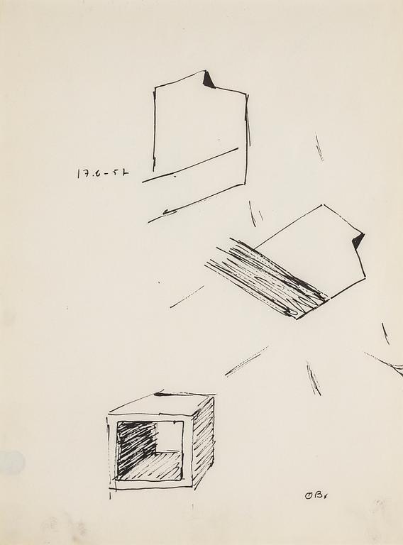 OLLE BONNIÉR, ink on paper, signed and dated 17.6-57.