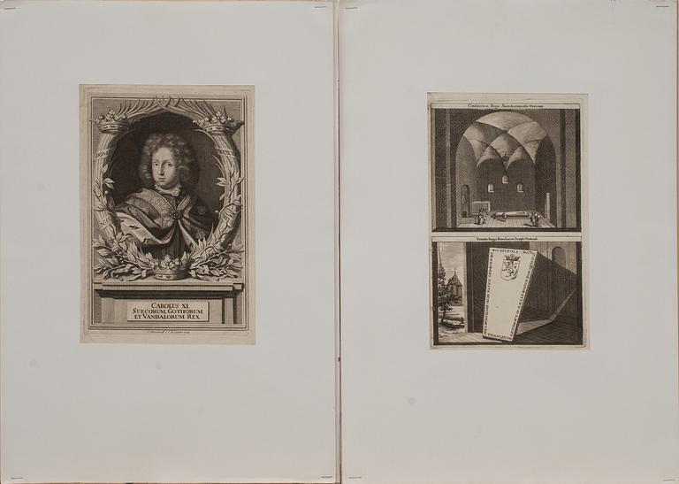 KOPPARSTICK, 10 st. Ur Suecia Antiqua et Hodierna, 1800-tal.
