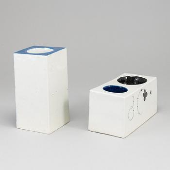 SYLVIA LEUCHOVIUS, two stoneware sculptures/ vases, Rörstrand, Sweden.