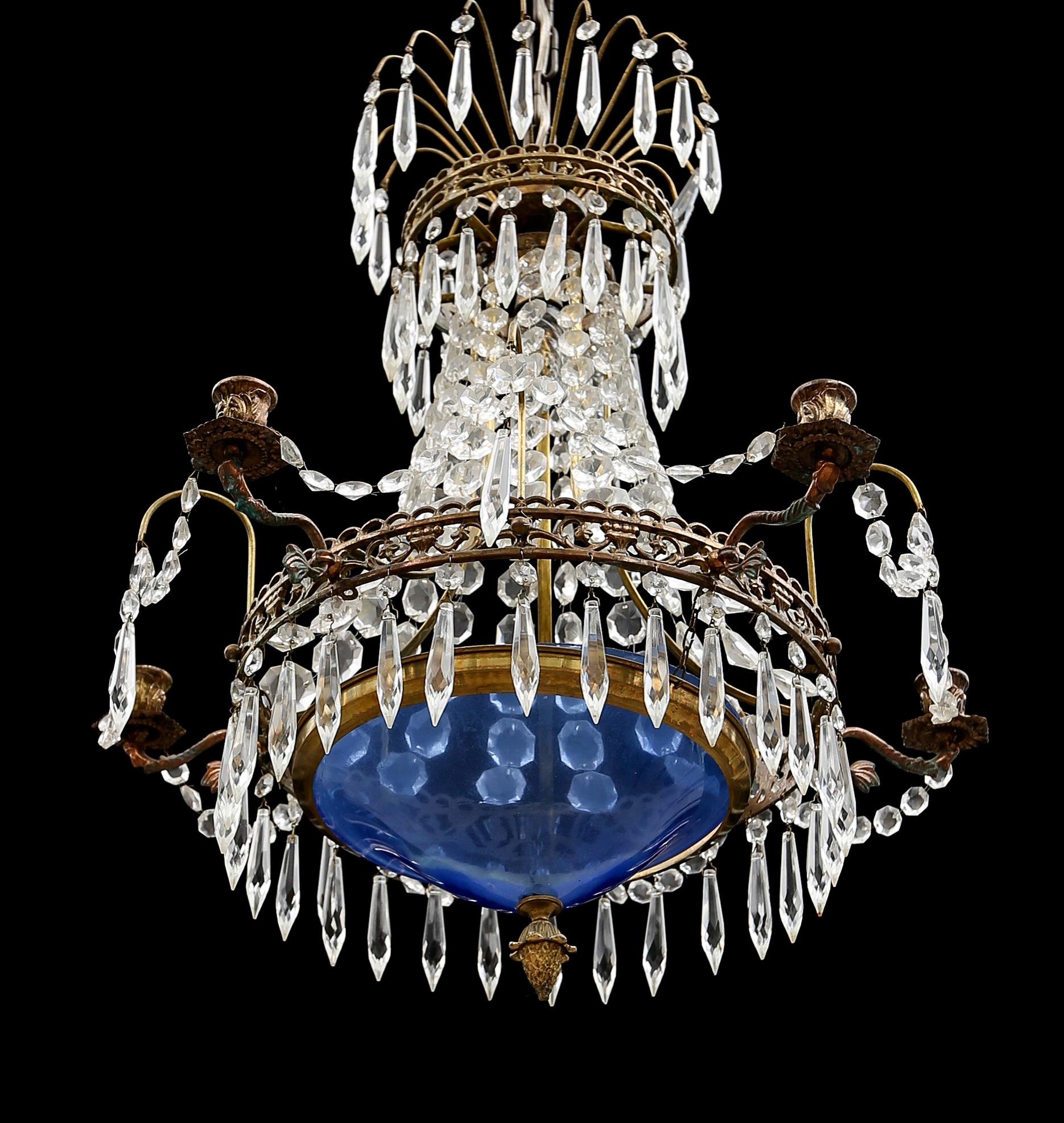 LJUSKRONA, empirestil, 1900-talets första hälft. Höjd ca 60 cm.