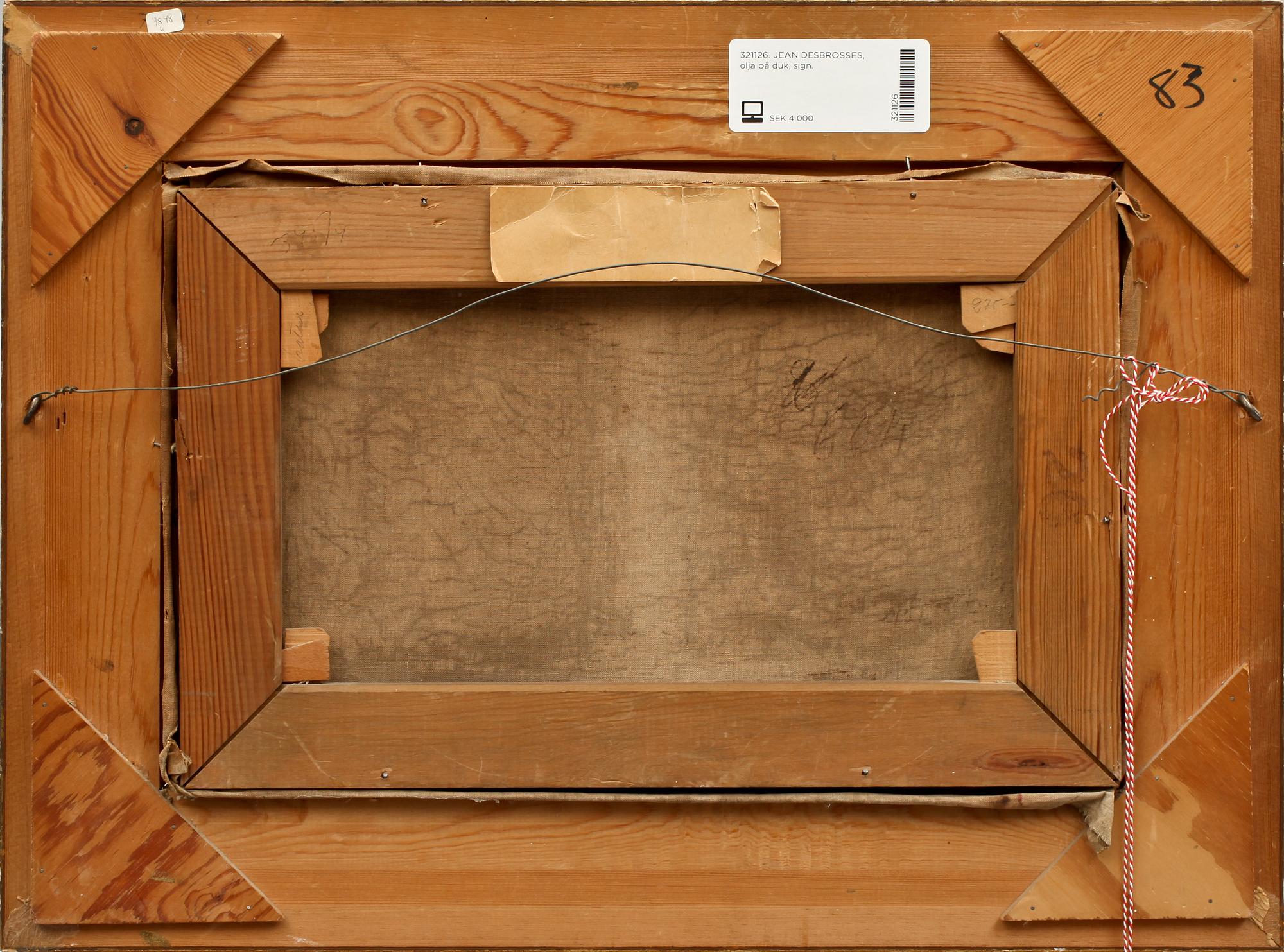 JEAN DESBROSSES, olja på duk, sign.