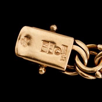 ARMBAND, 18 k guld, 1963, bismarcklänk. Vikt ca 23 gram.