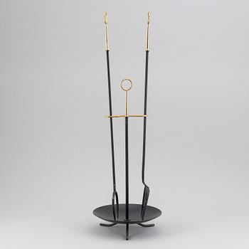 Gunnar Ander, a fireplace stand of three parts, Ystad Metall.