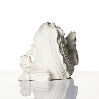 Wilhelm Kåge, a set of two stoneware sculptures of dragon puppies, Gustavsberg, 1940s.