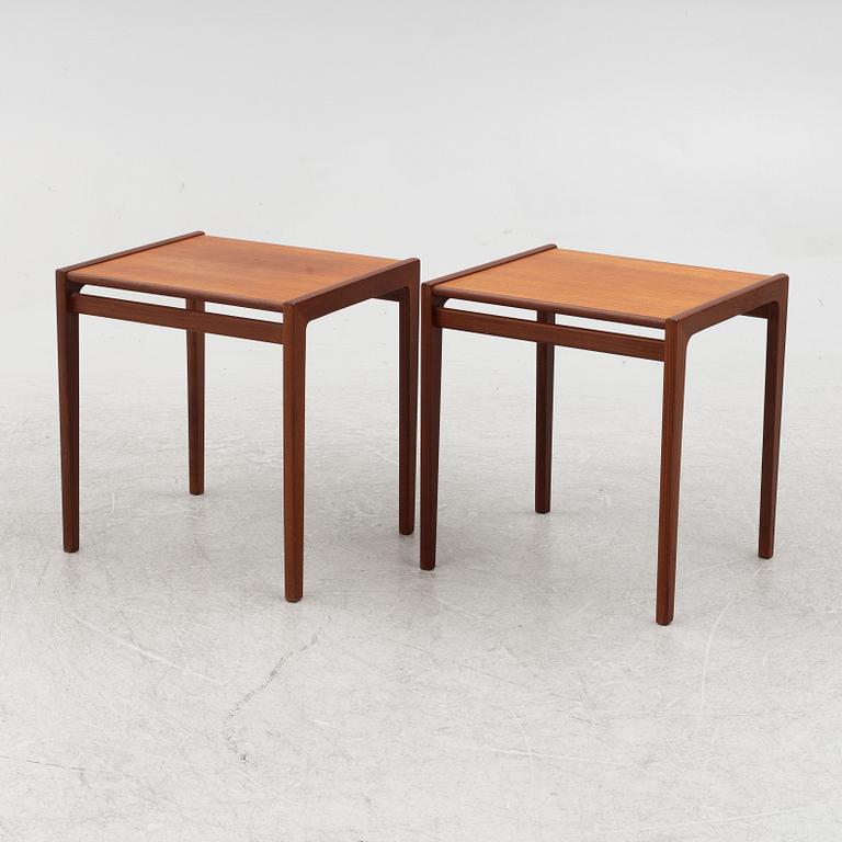 A teak coffee table and two side tables, Scandinavia, 1960's/70's.