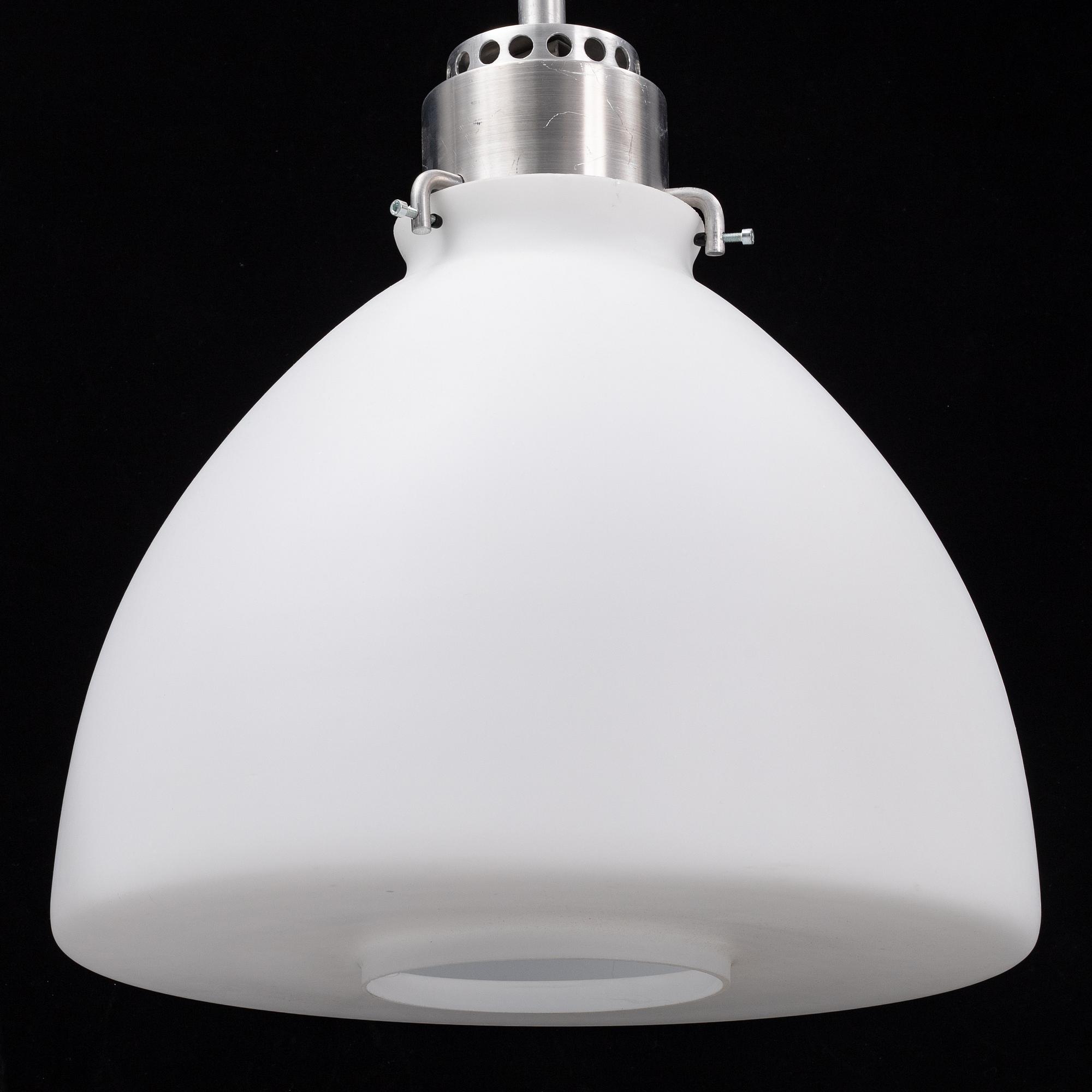 A late 20th century glass and metal ceiling lamp.
