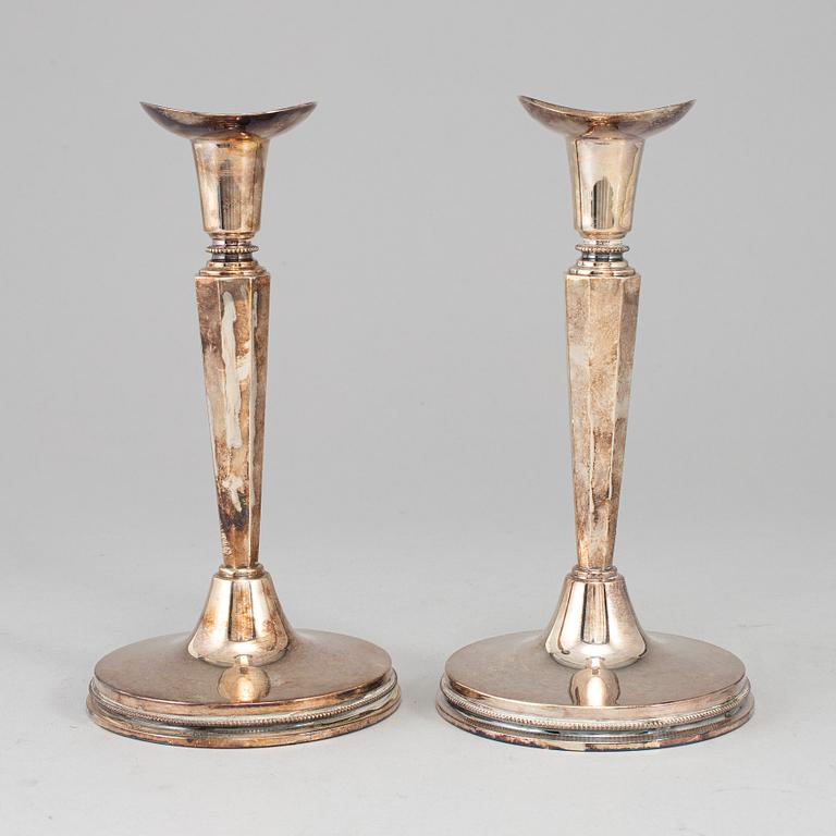 KG MARKSTRÖMS, a pair of silver candlesticks, Uppsala 1956.