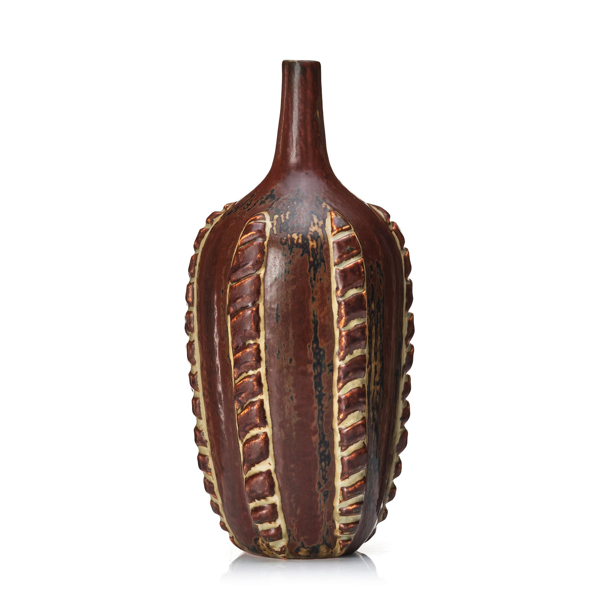 Axel Salto, a stoneware 'sung' glazed stoneware vase, Royal Copenhagen, Danmark 1985-89, model 21491.