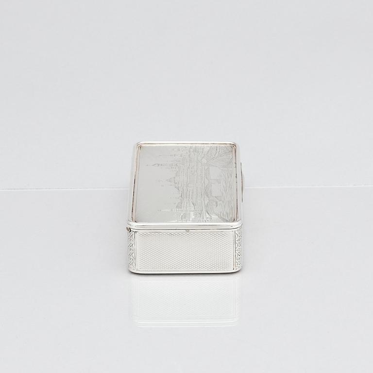 A russian silver box, unclear makers mark, assay master Victor Savinkov, Moscow, Russia, 1869.