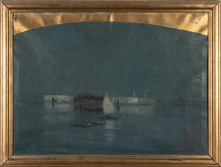 Unknown artist, oil on canvas, signed Krogh and dated Venezia -09.